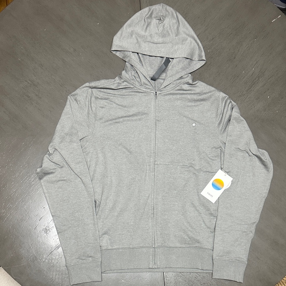 Vuori Ponto Full Zip Hoodie Driftwood Heather
